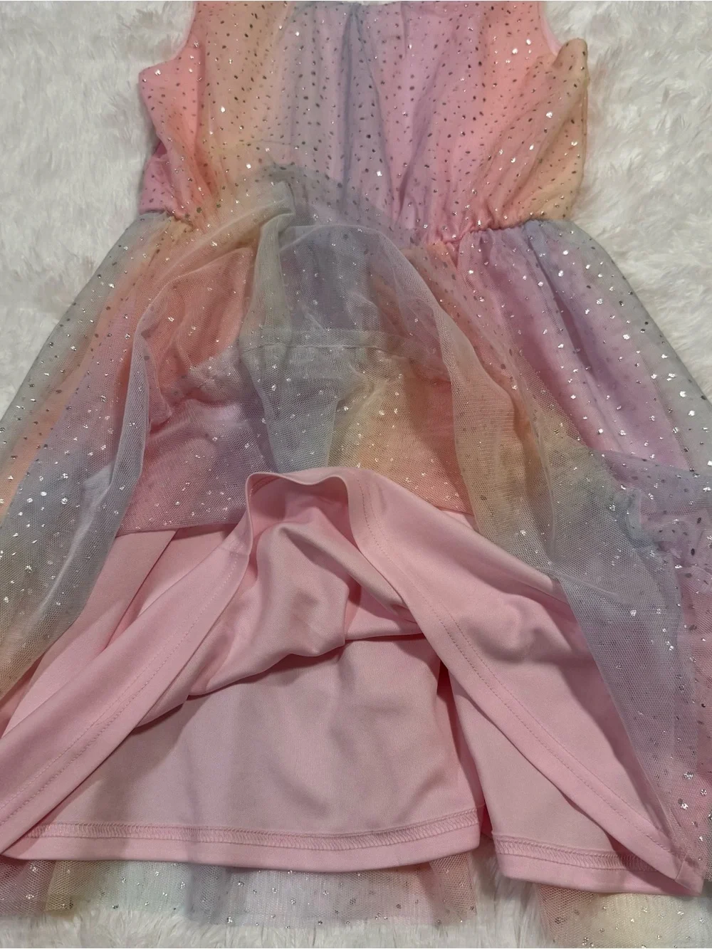 NWOT Children’s Place Glitter Rainbow Ombré Dress Size 10 Party Fancy Pastel - Picture 6 of 9